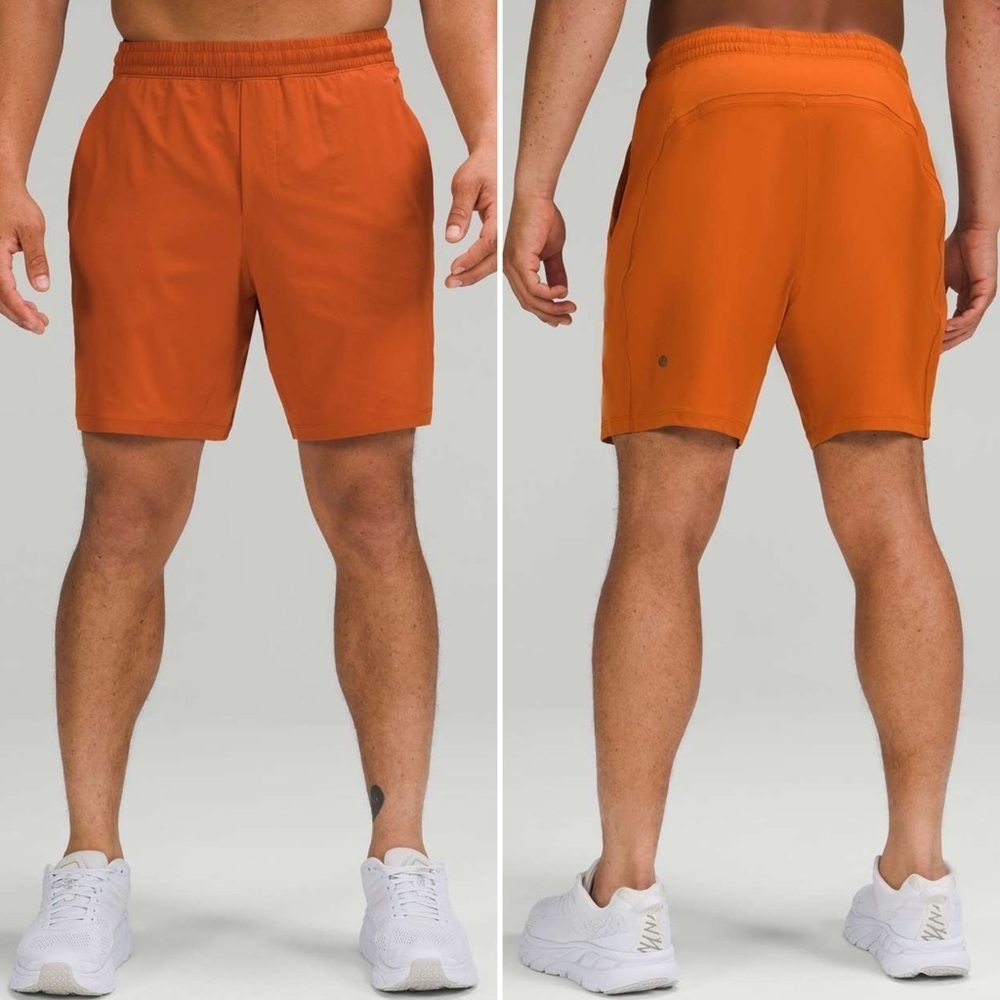 Lululemon Rust Orange Pace Breaker Linerless Athletic Short 7" Men’s Size Small